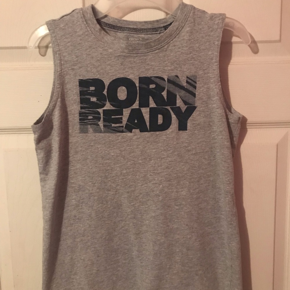 Carter’s Born Ready Gray Tank Top Boys 10/12